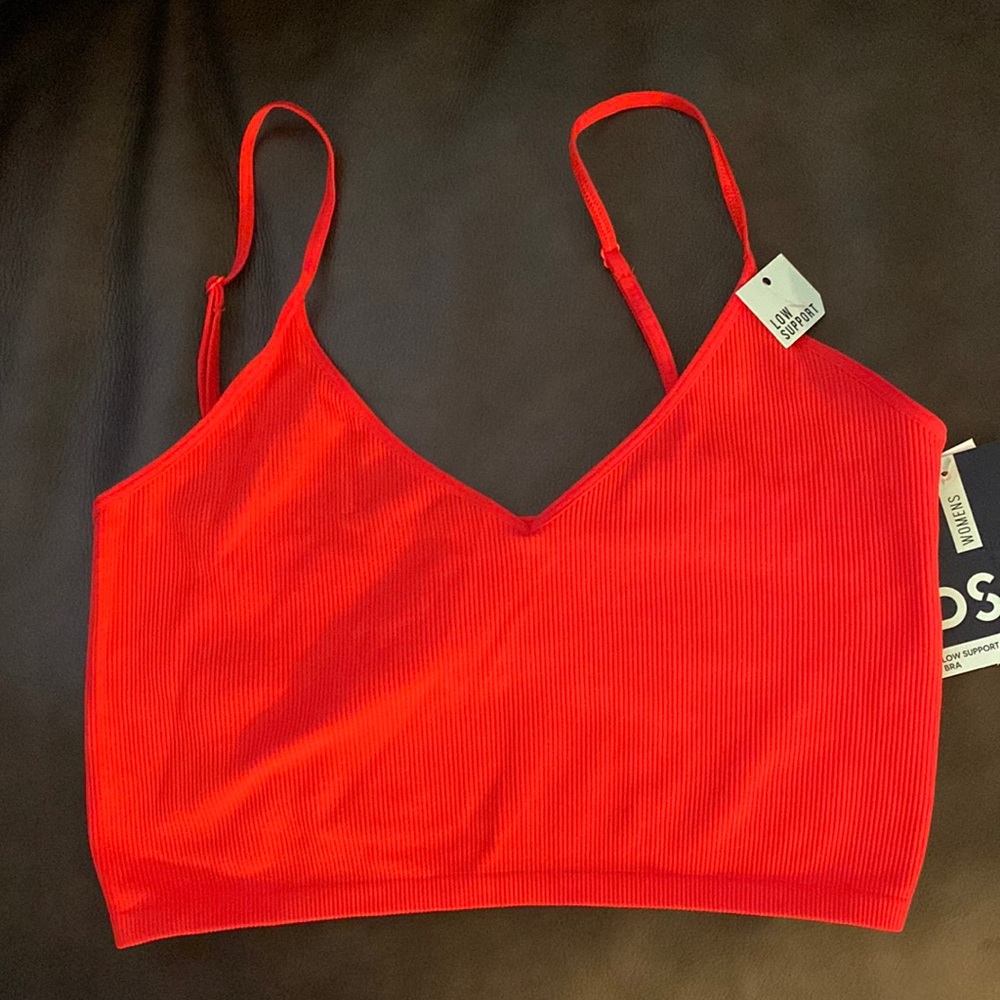 DSG Women’s Seamless Strappy Brami Crop Top, Radical Red, Size 
Medium